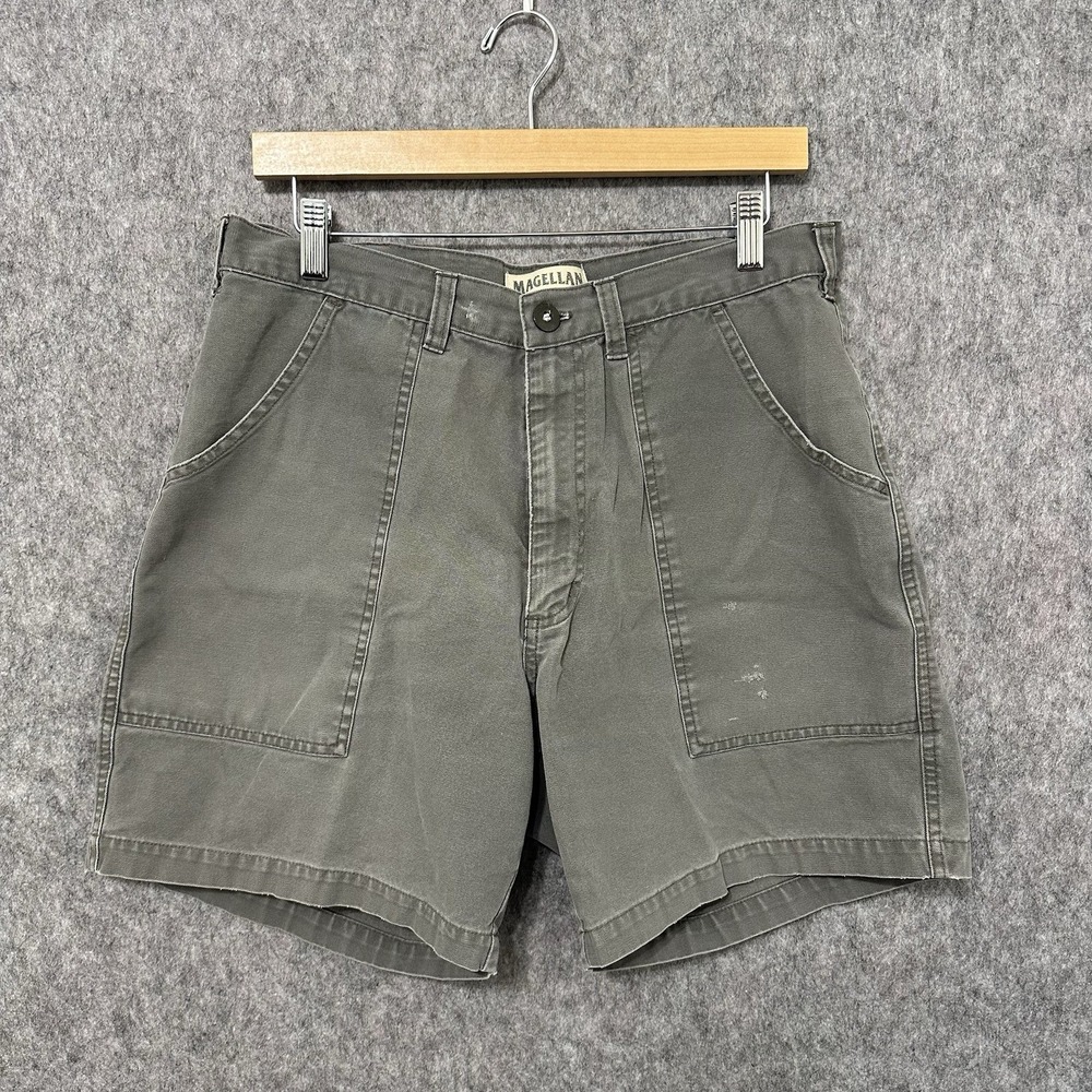 Magellan Cargo Shorts Men‎ 34 Gray Hiking Outdoor Cotton 6in Inseam Utility